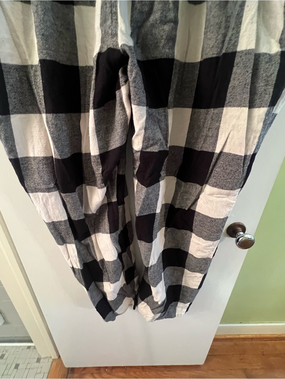 Old Navy Men’s Sz XXXL Flannel Pajama Pant White Black Buffalo Plaid 100% Cotton - Picture 9 of 11